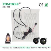 Universalus įmontuojamas automobilinės sėdynės šildymo rinkinys su 12V 23W anglies pluošto šildymo pagalvėlėmis 52x28cm ir Hi-Lo apvaliu jungikliu For 1 Seat Kit