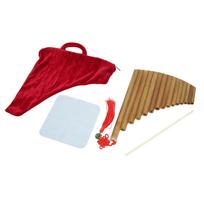 Pan fleita 15 vamzdelių G tonacija Kinijos tradicinis muzikos instrumentas Panpipes Medinis pučiamasis instrumentasDešinė