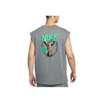 Nike Logotipo Laisvo Kirpimo Berankovis Treniruočių Marškinėlis Vyriški Viršutiniai Drabužiai Dūminės Pilkos Spalvos HJ3691-084 M