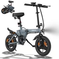 ESKUTE F100 Suaugusiųjų Sulankstomas Patogus Elektrinis Dviratis 250W Variklis 36V9Ah Baterija 14 Colių Platus Padangos Elektrinis Dviratis Miestui Laukui Elektrinis Dviratis pilka