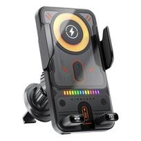 15W belaidis automobilinis įkroviklis telefono laikiklis oro ventiliacijos telefono laikiklis automatinis fiksavimas automobilio priedai juoda