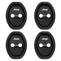 4 vnt. Automobilio durų kamštelio dangtelis Durų užrakto apsauginiai dangteliai Jeep Renegade Wrangler JK Grand Cherokee WJ XJ Willys Compass Command black