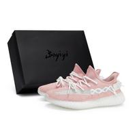 Adidas Originals Yeezy Boost 350 V2 Neslystantys žemi kasdieniai batai Unisex Balti Rožiniai HQ6316(Team80-S-BOX) 36