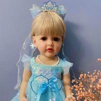 55 cm Real Original Doll Reborn Girl Princess Vonios žaislas Minkštas viso kūno silikoninės lėlės vaikams Dovana auksas