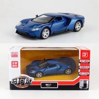 1/36 mastelio „Ford GT Diecast“ automobilio modelio žaislas, patraukiama atgal žaislinė transporto priemonė su atviromis durimis vaikams, mažiems berniukams ir mergaitėms dovanų kolekcija 1/36-12x5x2.9cm mėlyna