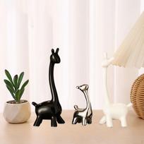 Keraminės Žirafos Statulėlės Figūrėlės Puošmena Kolekcionuojamas Ornamentas Skulptūra Gyvūnas 3pcs