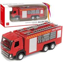 1/50 didelių vaikiškų lydinio kopėčių ugniagesių sunkvežimio vandens srovės slydimo metalinis modelis 1/50:14.5*6*5.5cm,Fire raudona