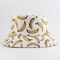 „Doube Side Bucket“ skrybėlė vyrams moterims „vasarinė kepurė“ su bananais „Bob“ unisex skrybėlė „Hip-hop“ žvejybai skirta žvejo kepurė balta