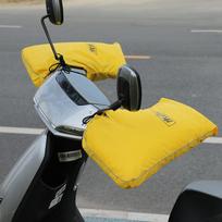 Neperšlampamos motociklo vairo pirštinės, žieminės rankų apsaugos, neperpučiamos, su vilnos pamušalu, šiltos, motociklo / motorolerio vairo uždangalas / pirštinės average size geltona
