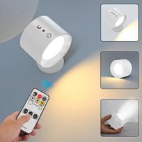 LED Sieninis Šviestuvas Jutiklinis Valdymas Nuotolinis 360° Pasukamas USB Įkraunamas Belaidis Nešiojamas Naktinis Šviestuvas Miegamajam Skaitymo Lempa balta
