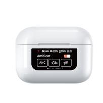 YW08 Wireless BT 5.4 ausinės su įkrovimo dėklu Smart Touch spalvotas ekranas ANC aplinkos triukšmas balta