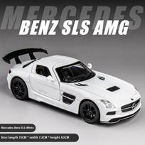1:32 Mercedes Benz SLS AMG Super Sportinio Automobilio Aliuminio Liejinio Modelis Su Garsu Ir Šviesa Vaikų Žaislas Papuošalai Berniuko Dovana Kolekcija Pomėgis balta