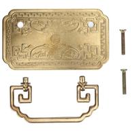 Antikvarinė stalčiaus rankenėlė Keturkampė šikšnosparnio rankenėlė Antikvarinio kinų retro stiliaus stalčiaus rankenėlės su 2 varžtais Brass Color