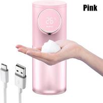 Muilo dozatorius Putų valymas Automatinis USB įkraunamas 320 ml Skysto muilo dozatoriai Skaitmeninis ekranas Putų rankų dezinfekavimo priemonė Machi rožinė