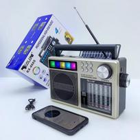 Nešiojamas retro AM/FM/SW diapazonų radijo imtuvas, daugiafunkcis saulės energija įkraunamas Bluetooth garsiakalbis su RGB apšvietimu, stereo garsas, audio RX-868S auksas