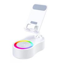 360 laipsnių besisukantis telefono stovas su belaidžiu Bluetooth suderinamu garsiakalbiu RGB apšvietimu Aukštis juoda