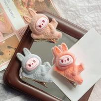 3 vnt./6 vnt. flokuota lėlė kiškis plaukų segtukas mergaitė anime kirpčiukų segtukas plaukų aksesuarai vaikiškos dovanos