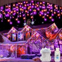 3.5M 105LED Varveklio Girlianda Lauko Oranžinė+Violetinė Girlianda Helovinui Naujųjų Metų Vakarėliui Vestuvėms Sodo Terasos Dekoravimui USB Power violetinė/oranžinė