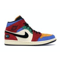 Blue The Great x Air Jordan 1 Mid Fearless Vyriški sportbačiai Daugiaspalvis Muslinas Varsity-Red CU2805-100 43
