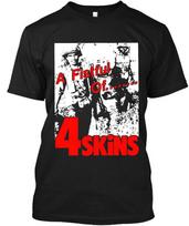 4-Skins A Fistful Of 4-Skins Angliški muzikiniai marškinėliai Viršutiniai drabužiai Tee S-4XL S black