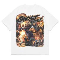Ghost Rider rankomis tapytas komiksų spaudinio marškinėliai Marvel vasaros naujiena vyrams ir moterims dideli dydžiai madingas laisvas kasdienis trumpomis rankovėmis viršus S