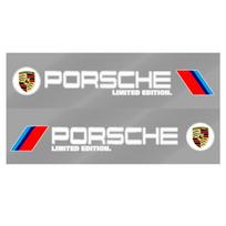 2 vnt. 3D lipdukai automobiliui, sportiniai lipdukai šoninei kėbulo daliai, automobilio aksesuarai Porsche Boxster Cayenne Panamera Macan Cayman 911 918 996 917 991 balta
