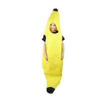 Juokingas banano kostiumas – Helovino vaisių apranga vaikams ir suaugusiems, kostiumas pasirodymams scenoje ir vakarėliams children geltona