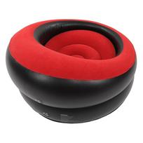 Inflatable Couch Flocking Air Sofa Simple Inflatable Chair for Living Room Bedroom Reading Room Office Balcony Travel raudona
