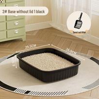 XL Splash-Proof Semi-Enclosed Cat Litter Box - Widened & Heightened for Easy Cleaning