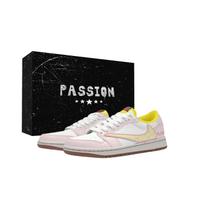 Travis Scott X Jordan Air Jordan 1 Vintage Basketball Shoes Unisex Low top Yellow DZ4137-700(Team1698-) 41