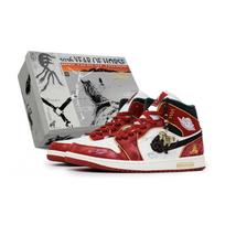 Jordan Air Jordan 1 Mid aukščio Vintažiniai krepšinio batai Unisex Raudoni Juodi Balti DQ8426-105(Team17-) 44