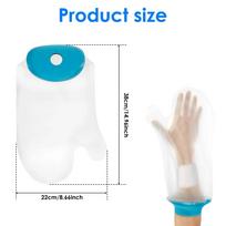 Atsparus vandeniui gipso uždangalas, trumpas delnas/ilga ranka, dušo rankos apsauga, su elastine anga, minkštas, patogus prigludimas, žaizdos maudymosi maišelis suaugusiems 1Pc blue