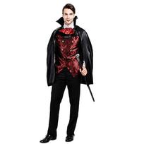 Vyriškas vampyras, Helovino kostiumas, apsiaustas, suaugusiųjų kruvinas šikšnosparnis Juokingas Cosplay vakarėlis L