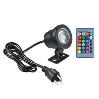 AC85-265V 10W RGB LED povandeninis povandeninis povandeninis žibintas su nuotolinio valdymo pulteliu, keičiasi 16 spalvų US Plug juoda