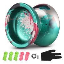 Kalėdų profesionalus Yoyoball konkurencingas aliuminio Yoyo Ball Yoyoball dovana su virvelėmis ir pirštine žalia/raudona
