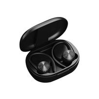 Naujas triukšmo mažinimas ausyje Belaidės 5.0 „Bluetooth“ ausinės, neskausmingai pakabinamos prie ausies, ne į ausis numeris, rodantis prakaitui atsparias ausines juoda