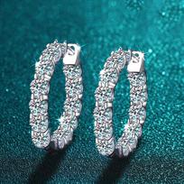 925 sterlingo sidabro moteriški moissanito auskarai vakarėliui papuošalai 2,6 karatų D spalva Zircon-3mm