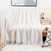 Minkštos megztos pledai sofai, Boho dekoratyvinis lengvas austas megztas lovos pledas, Jaukus ir šiltas nertas pledas rudeniui, sodybos stiliaus 127*172CM(tassels) balta
