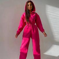 Madingas Elegantiškas Gobtuvinis Kombinezonas Moterims Laisvalaikio Kombinezonas Jumpsuit Ruduo Žiema Vienspalviai Gobtuviniai Kombinezonai Sportinė Apranga Rompers Sportiniai Kostiumai S