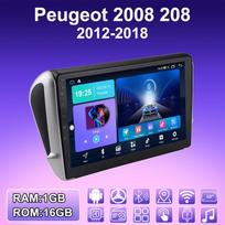 2 DIN Android Carplay Automobilinis Radijas Peugeot 2008 208 2012-2018 Multimedijos Grotuvas Pagrindinis Blokas Stereo GPS Navigacija BT WIFI 2+32GB 2+32GB