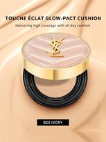 TOUCHE ÉCLAT GLOW-PACT CUSHION #B10 #B20  - 0.42 oz./12g Sveikas spindesys. Didelė aprėptis. Ilgai išliekantis drėkinimas SPF 23/ PA++ B20