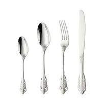 24pcs Vintage Stainless steel gold-plated Cutlery Dining Knives Forks Teaspoons Set Luxury Dinnerware Engraving Tableware Set sidabras