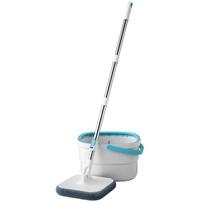 New Generation Dual-Bucket Spin Mop - Effortless Clean & Dirty Water Separation, Hands-Free Operation 1 Mop Head mėlyna/balta