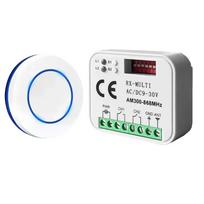 RF 300-868MHz Belaidis Nuotolinio Valdymo Šviesos Jungiklis AC/DC 9-30V Relės Imtuvas Mini Apvalus Mygtukas Sieninis Skydelis Jungiklis LED Lemputei
