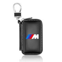 1 vnt. Odinis emblemos automobilio raktų dėklas, raktų pakabukas, užtrauktuku užsegamas raktų dėklas-krepšys BMW M E34 E36 E60 E90 E46 E39 E70 F10 F20 F30 X5 X6 X1 M3 M5 M6 E71 F01 F02 F87 juoda