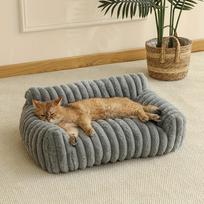 Patogi katės sofa, miela minkšta katės lova, katės namelis, kvėpuojanti katės lova, miego krepšys, tinkamas didelėms, vidutinėms ir mažoms katėms, jaukus namelis augintiniui 50*40*20cm pilka
