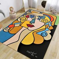Picasso abstraktaus stiliaus paveikslo spaudos kilimas Madingas neslystantis kilimėlis svetainei miegamajam vonios kambariui virtuvei Durų kilimėlis dekoras Dovana 40x60cm