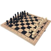 3 viename sulankstoma medinė šachmatų, dama, backgammon lenta, stalo žaidimas 24cm