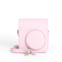 Soft PU Leather Camera Case for Mini 12 Instants Camera Silicone Protectors Bag with Removable Straps rožinė