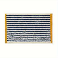 Mėlynas dryžuotas kilimas Absorbentas vonios kilimėlis Tualeto grindų kilimėlis Miegamojo lovūgio grindų kilimėlis Kilimas svetainei Minkštas durų kilimėlis 50X80CM (1.6X2.6FT